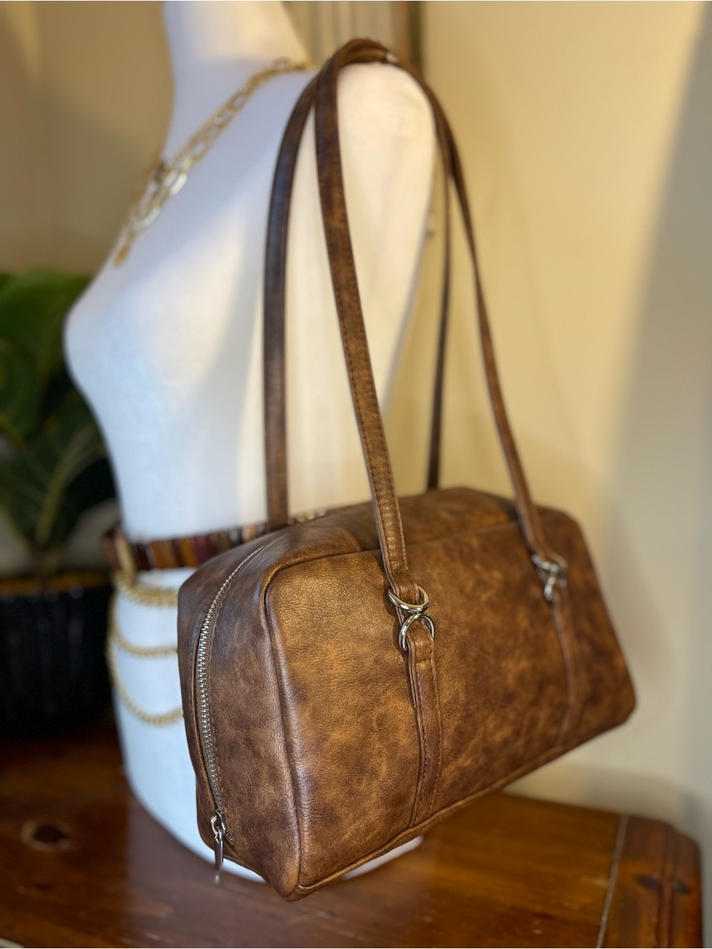 wild fable Distressed Brown Shoulder Bag